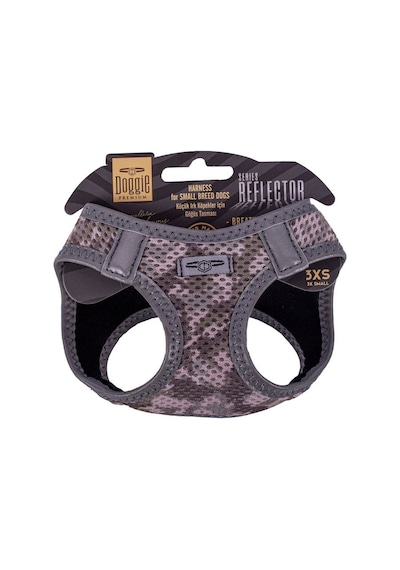 Doggie Havalı Dokuma Reflektör Serisi Küçük Irk Göğüs Tasması Kamuflaj 3XS-22-26Cm Kamuflaj