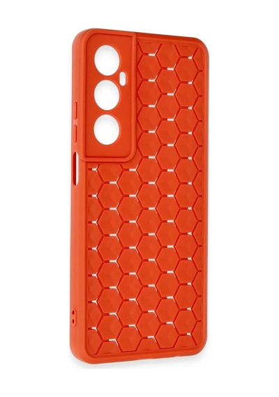 Realme C65 Uyumlu Kılıf Petek Silikon Kapak - Kırmızı