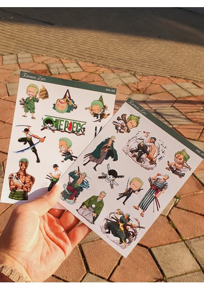Roronoa Zoro - One Piece 2li Sticker Etiket Seti Anime Çıkartmaları-etiket Kağıdı