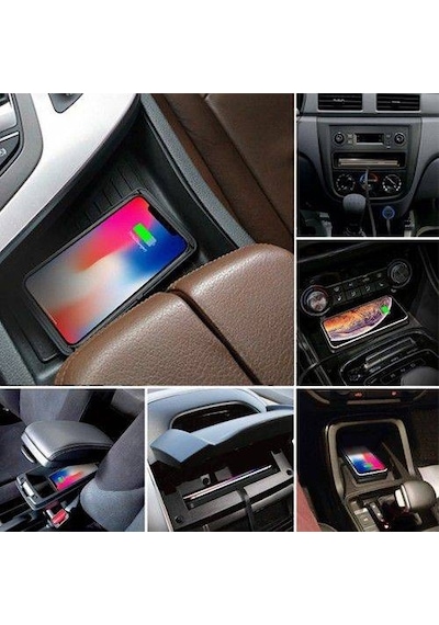 Coofbe Super Şarj 15w Kablosuz Araç Şarj Padi Masaüstü Kablosuz Şarj Padi Usb Girişli Araç Şarjı