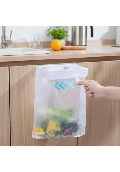 Desinia Katlanır Mutfak Çöp Kovası, Beyaz, Plastik, Mat, Kendinden Yapışkanlı, 5 Litre Kapasiteli, 24x16x26 Cm Diğer