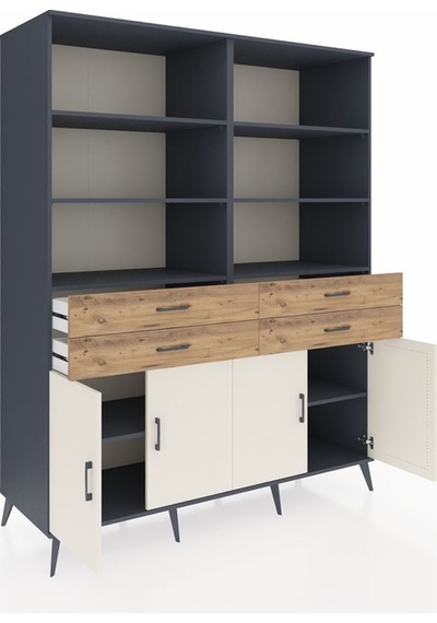 Kronos Gardrop 8 Raflı 4 Çekmeceli 4 Kapaklı 176x59x221 Antrasit-aytaşı/çam Aytaşı/çam Kronos Gardrop 8 Raflı 4 Çekmeceli 4 Kapaklı 176x59x221 Antrasit-aytaşı/çam Aytaşı/çam