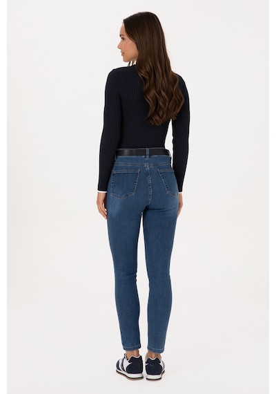 U.S. Polo Assn. Kadın Koyu Mavi Skinny High Waist Fit Jean Pantolon 50317616-DN0023