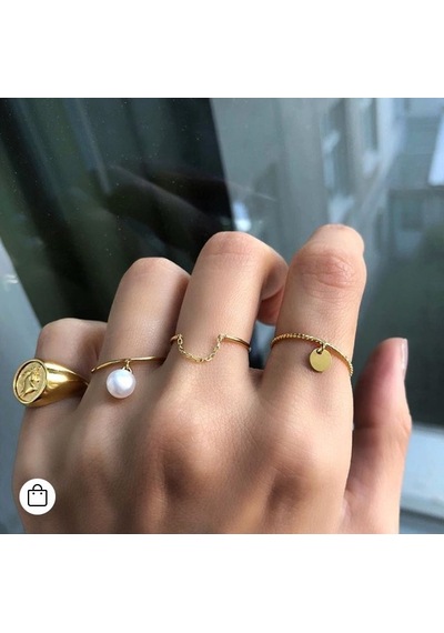 Küçük Parmak Yüzük Signed Ring Unicorn İfadeli -10385-g Gold