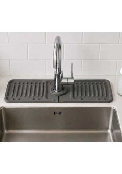 Mutfak Banyo Lavabo Kenarı Silikon Mat Gri Beyaz - Çok Renkli