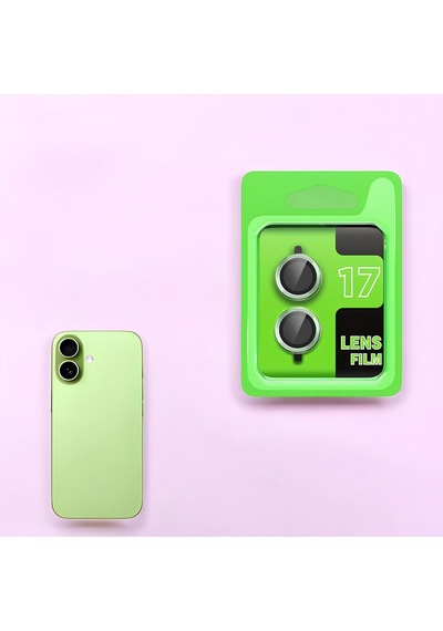 İphone 17 Uyumlu Premium Kalite Parmak İzi Tutmaz Renkli Kamera Lens Koruyucu Yeşil