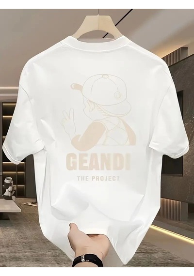 Kadın T-shirt "gandhı The Project" Baskılı Kısa Kollu Tişört - Beyaz