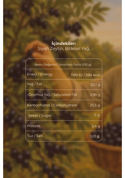 Kuru Sele Siyah Gemlik Zeytin 300 Gr