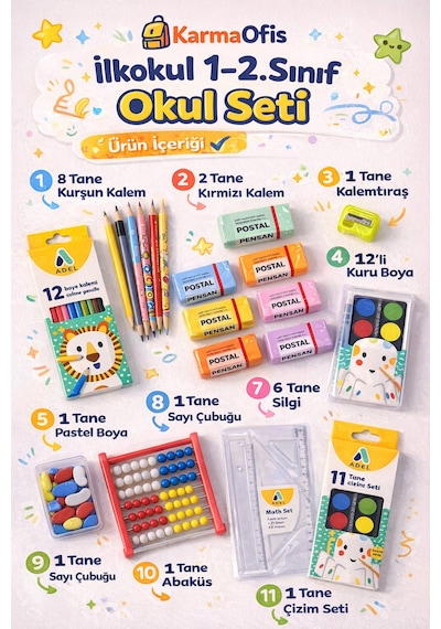 İlkokul 1 2. Sınıf Okul Seti