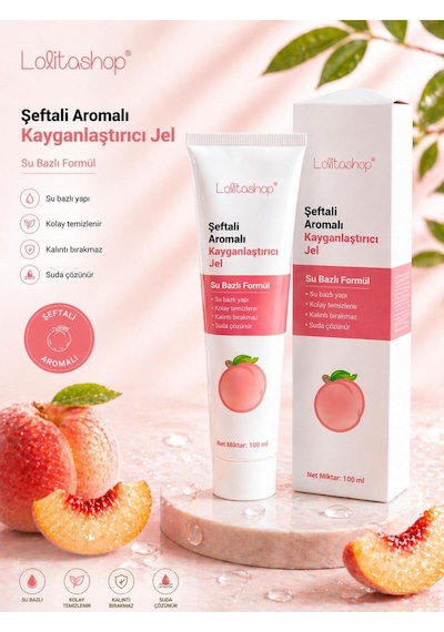 Şeftali Aromalı Su Bazlı Ekstra Kayganlaştırıcı Jel 100 Ml Yenilebilir Şeftali Hazzı Aromalı Kaydırıcı Jel