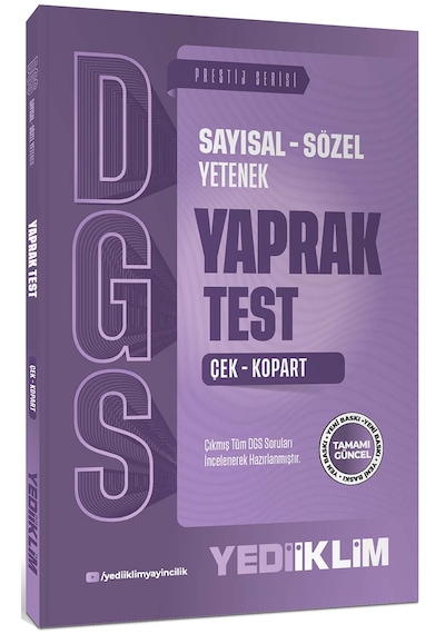 Yediiklim Yayınları 2027 Dgs Sayısal Sözel Yetenek Çek Kopart Yaprak Test