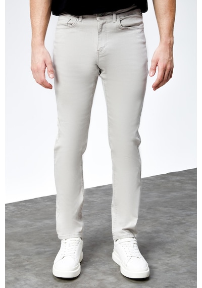 HLT Jeans Erkek Taşlamalı Mavi Regular Fit Rahat Kesim Esnek Likralı Denim Jeans Kot Pantolon Hlthe001918 Taş