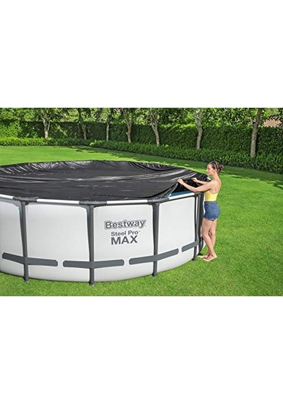 Ayrex Bestway 5,49m Pvc Havuz Örtüsü 549 Cm Çapındaki Yuvarlak Yer Üstü Havuzlar İçin 555 Cm Çap