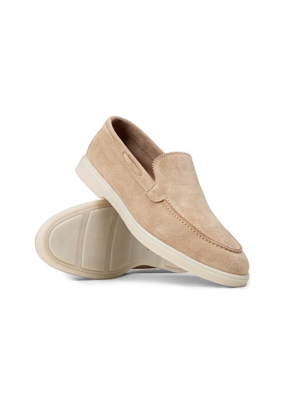 Deery Erkek Hakiki Süet Bej Loafer Ayakkabı - 02032mbejc01