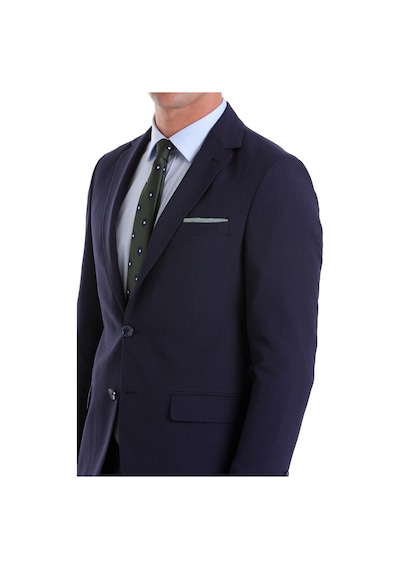 Hatemoğlu Lacivert D. Slim Fit Desenli Mono Yaka Klasik Takım Elbise Lacivert
