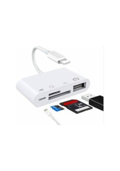Apple Uyumlu iPhone iPad Usb Sd Microsd Kart Okuyucu 4333P Çevirici Dönüştürücü