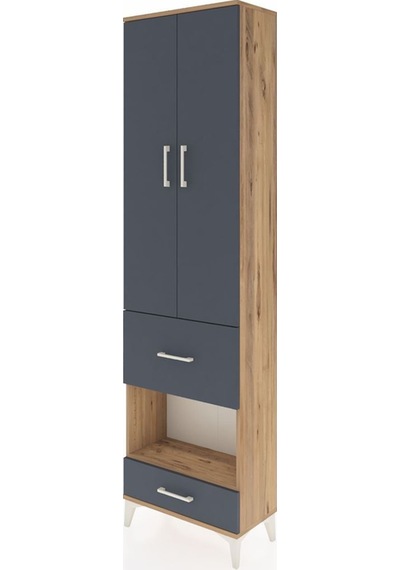 Arges Dolap 3 Raflı 2 Çekmeceli Tek Askılı 60x30x221 Çam-antrasit Atlas Çam Arges Dolap 3 Raflı 2 Çekmeceli Tek Askılı 60x30x221 Çam-antrasit Atlas Çam