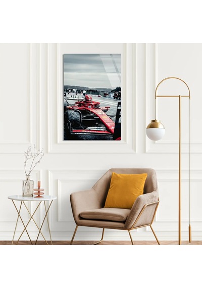 Ferrari Pit Yolu F1 Cam Tablo Formula 1 Duvar Dekoru 70x110 Cm