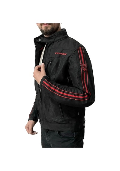 Venom Motosiklet Montu Compas Siyah Full Koruma Motorcu Mont
