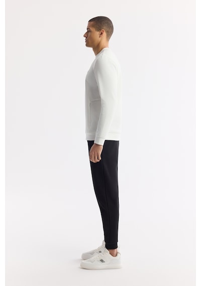 Avva Erkek Ekru Bisiklet Yaka Baskılı Bi-stretch İnterlok Regular Fit Sweatshirt A51y1208
