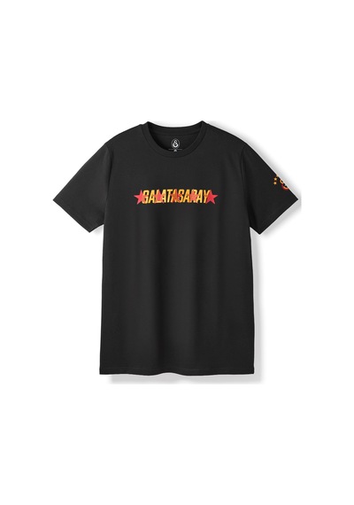 Galatasaray Lisanslı Yazılı Detaylı Siyah T-shirt Aslan Ahşap Kutulu E261042