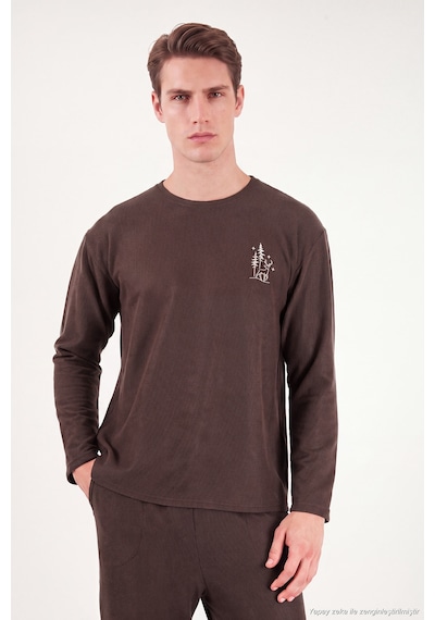 Buratti Yumuşak Dokulu Minimal Nakışlı Uzun Kollu Pijama Takımı Erkek Pijama Takımı 6575009 Kahve Buratti Yumuşak Dokulu Minimal Nakışlı Uzun Kollu Pijama Takımı Erkek Pijama Takımı 6575009 Kahve