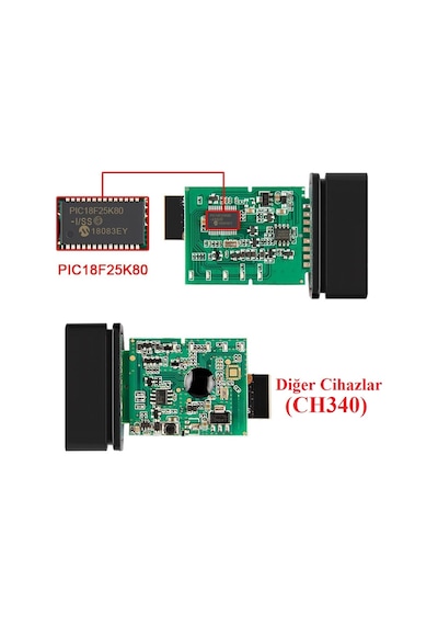 Obd2 Arıza Tespit Cihazı Elm327 Pic18f25k80 Entegre Bluetooth 1.5