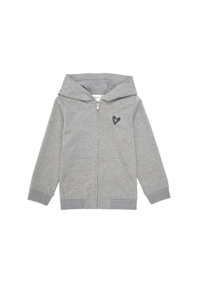 U.S. Polo Assn. Kız Çocuk Gri Melanj Fermuarlı Sweatshirt 50296942-VR086