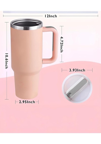 316 L Çelik 1,2 L Pembe Pipetli El Termos Mug Sızdırmazlık Yok Cin856pm Diğer
