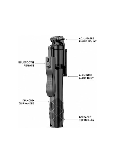Hepu Sf-11 Bluetooth Kumandalı Uzatılabilir Selfie Stick Tripod Kablosuz Çekim Destekli, Katlanabilir Ve Taşınabilir Tasarım