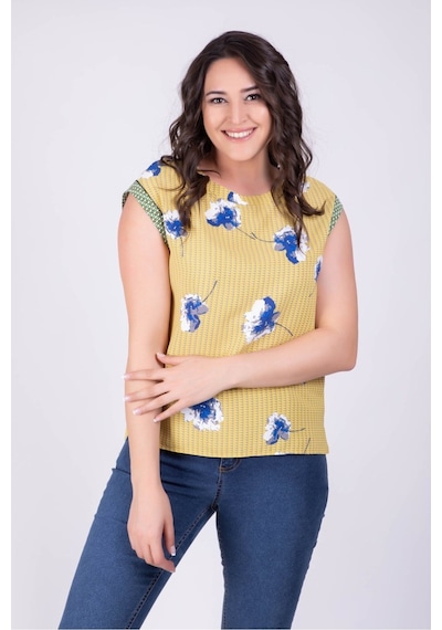 Myline Biyeli Salaş Bluz-558 Sarı