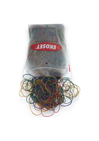 Ekoset 500 Adet Renkli Para Lastiği Karışık 4 Renk 70 MM