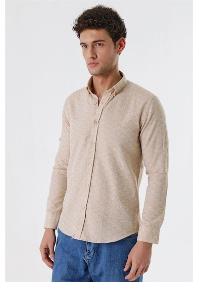 İmza Bej Kısalabilir Kollu Desenli Jakarlıcepsiz %100 Pamuk Casual Slim Fit Gömlek 1004230181-bej Bej İmza Bej Kısalabilir Kollu Desenli Jakarlıcepsiz %100 Pamuk Casual Slim Fit Gömlek 1004230181-bej Bej