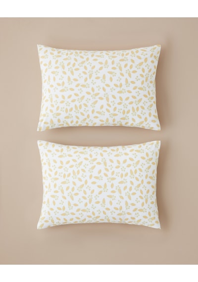 English Home Golden Petals Kolay Ütülenir 2'li Yastık Kılıfı 50x70 Cm Sarı