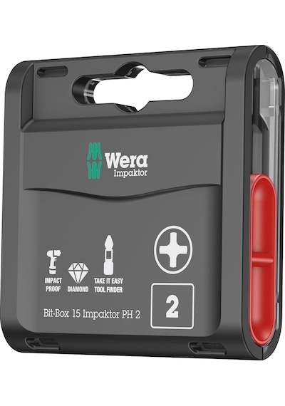 Wera 05057752001 Bit-box 15 Impaktor, 851/1 Imp Dc Ph 2 X 25 Mm I