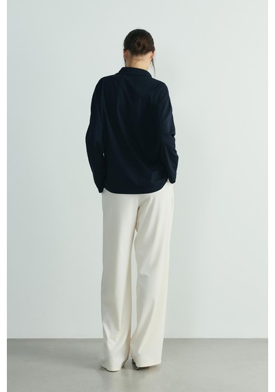 Suud Collection Lacivert Polo Yaka Oversize Tişört