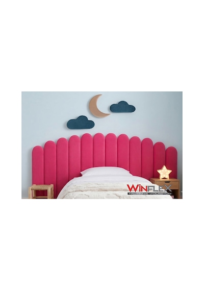 Winflex Yatak Başlık Ay Ve Bulut Set Dekorasyon Panel 180cm-fuşya 180 CM