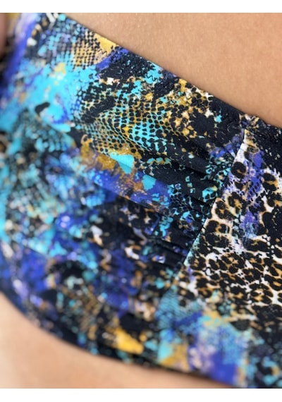 Büyük Beden Desenli Balenli Ayarlanabilir Askılı Toparlayıcı Yüksek Bel Kadın Bikini Takım