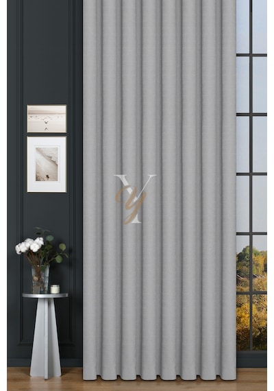 Keten Fon Perde V-4013 Taş Taş