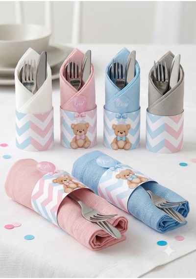 24 Parça 6 Kişilik Baby Shower Parti Ve Pasta Süsleri Seti