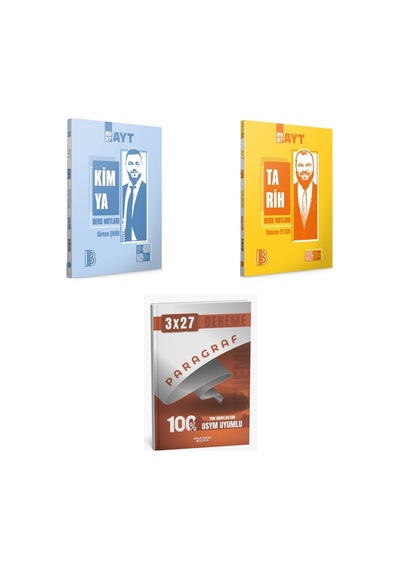2027 Benim Hocam Ayt Kimya + Tarih Konu + Anla Kazan Paragraf Deneme 3'lü Set