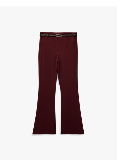 Koton Slim Fit Cepli Viskon Karışımlı Kemer Detaylı İspanyol Paça Pantolon Bordo 6wak40203uw Bordo Koton Slim Fit Cepli Viskon Karışımlı Kemer Detaylı İspanyol Paça Pantolon Bordo 6wak40203uw Bordo