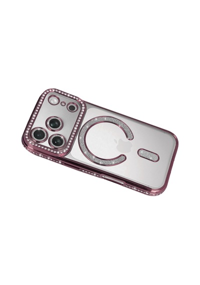 Mey İthalat Apple Uyumlu iPhone 17 Pro Max Joke Simli Magneticsafe Kılıf - Pembe