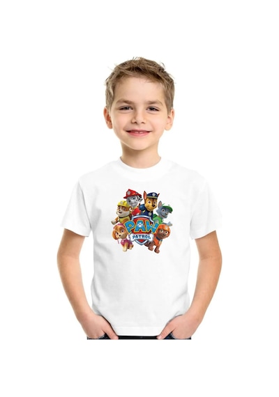 Store Paw Petrol Desen Baskılı Çocuk Siyah Ve Beyaz Tshirt Beyaz - 708012804 Beyaz