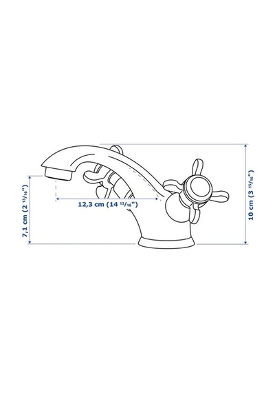 Ikea Runskär Lavabo Bataryası, Krom Kaplama, 10 Cm