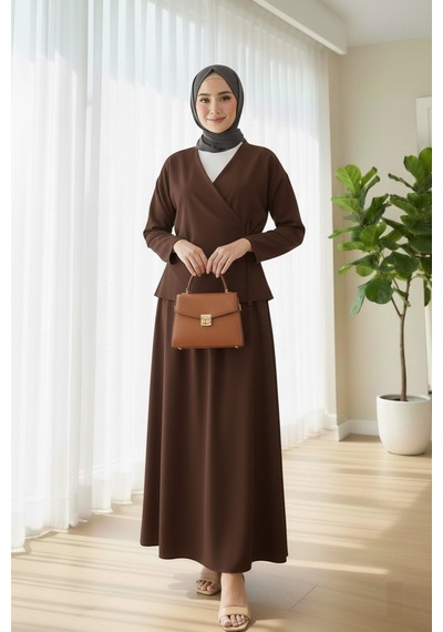 Unika Boutique Etekli İkili Takım Kahverengi