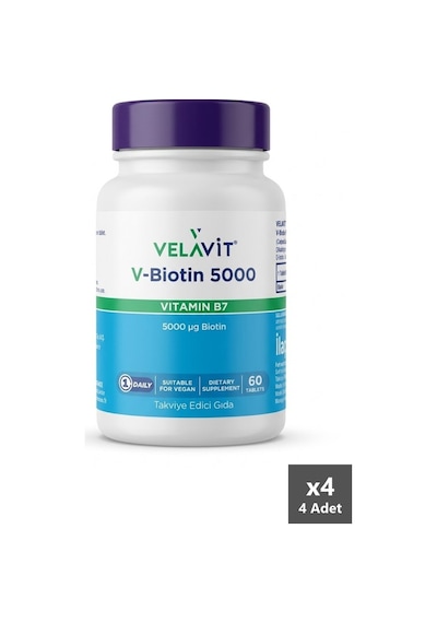 Velavit V-biotin 5000 Μg Takviye Edici Gıda X4 Adet