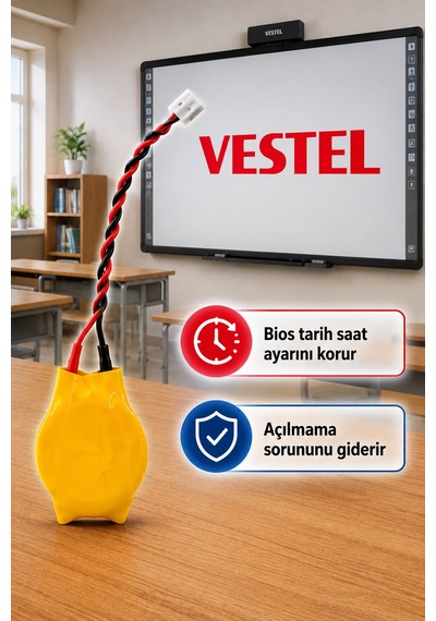 Vestel Etkileşimli Faz-1 Akıllı Tahta Cr2032 Kablolu Soketli Bios Pili