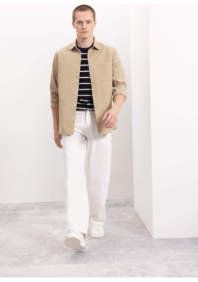 DeFacto %100 Pamuk Regular Fit Düğmeli Basic Düz Gabardin Uzun Kollu Gömlek A5383AX24AUBG801 DeFacto %100 Pamuk Regular Fit Düğmeli Basic Düz Gabardin Uzun Kollu Gömlek A5383AX24AUBG801