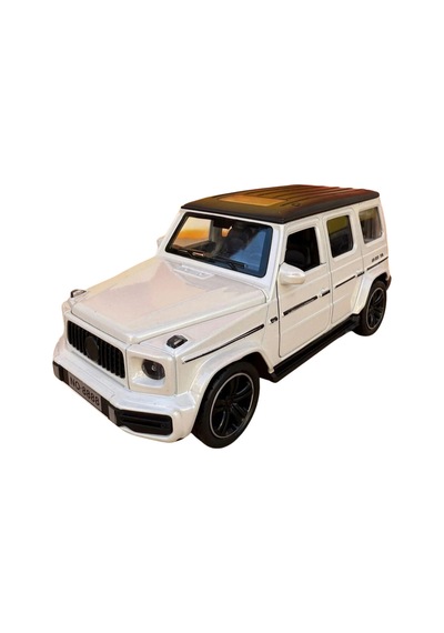 1:32 Metal Çek Bırak Mercedes G65 Beyaz Sesli Ve Işıklı Kapıları Açılan Oyuncak Arazi Aracı